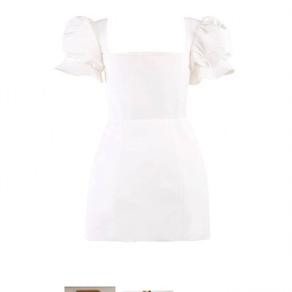 Damaris Bailey bridal silk faille mini dress in white size M